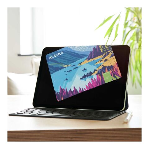 POLYCLEAN rPET Displaytuch im Papieretui, All-Inclusive-Paket  ohne Werbeanbringung | 15 x 15 cm