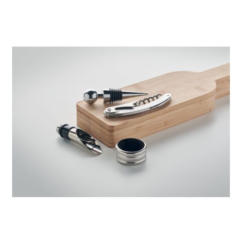 Weinset holzfarben | ohne Werbeanbringung | Nicht verfügbar | Nicht verfügbar