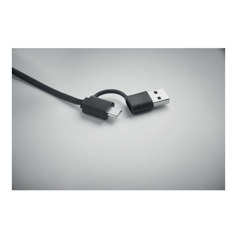 Einziehbares Ladekabel 60W schwarz | ohne Werbeanbringung | Nicht verfügbar | Nicht verfügbar | Nicht verfügbar