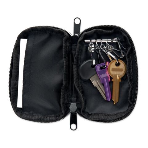 Schlüsseletui 300D RPET schwarz | ohne Werbeanbringung | Nicht verfügbar | Nicht verfügbar | Nicht verfügbar