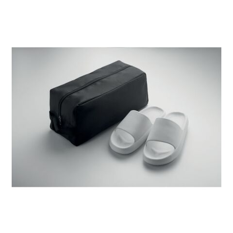 Schuhtasche 600D RPET schwarz | ohne Werbeanbringung | Nicht verfügbar | Nicht verfügbar | Nicht verfügbar