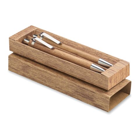 Schreibgeräte-Set Akazienholz holzfarben