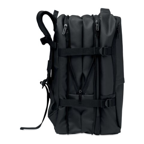 Erweiterbarer RPET-Rucksack schwarz
