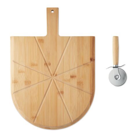 Pizza-Set Bambus holzfarben