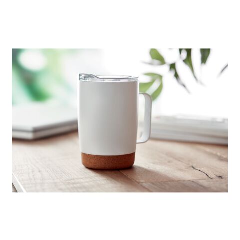 Doppelwandiger Becher 300ml mit Korkboden weiß | ohne Werbeanbringung | Nicht verfügbar | Nicht verfügbar