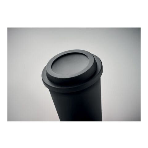 Doppelwandiger Becher PP 300ml mit Deckel schwarz | ohne Werbeanbringung | Nicht verfügbar | Nicht verfügbar