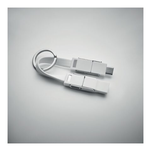 Schlüsselanhänger 4in1 Kabel weiß | ohne Werbeanbringung | Nicht verfügbar | Nicht verfügbar