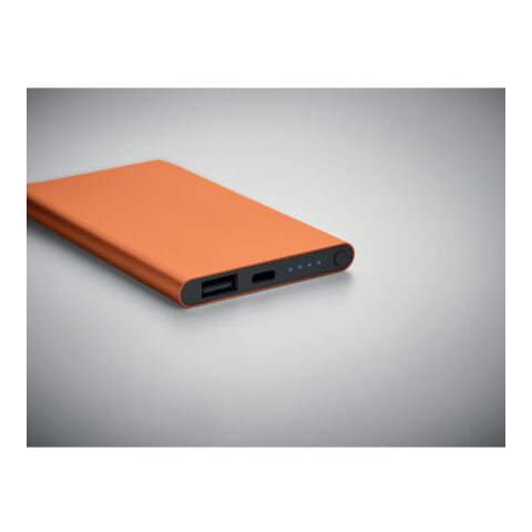 Powerbank 4000 mAh mit Gehäuse aus Aluminium orange