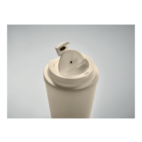 Becher recyceltes PP 300 ml mit Trinkdeckel beige | ohne Werbeanbringung | Nicht verfügbar | Nicht verfügbar