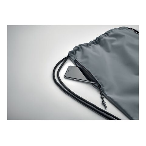 Großer Beutel mit Kordelzug RPET-Polyester grau | ohne Werbeanbringung | Nicht verfügbar | Nicht verfügbar | Nicht verfügbar