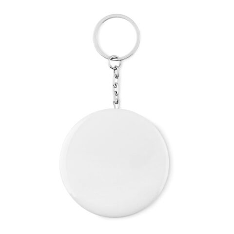 Badge als Schlüsselanhänger mit Kapselheber mattsilber | ohne Werbeanbringung | Nicht verfügbar | Nicht verfügbar