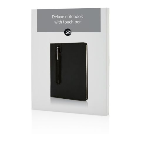 Basic Hardcover PU A5 Notizbuch mit Stylus-Stift schwarz | ohne Werbeanbringung | Nicht verfügbar | Nicht verfügbar | Nicht verfügbar