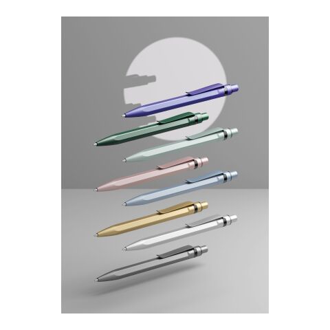 Prodir QS50 Druckkugelschreiber Stone mit Metallclip weiß-silber | Blau | ohne Werbeanbringung