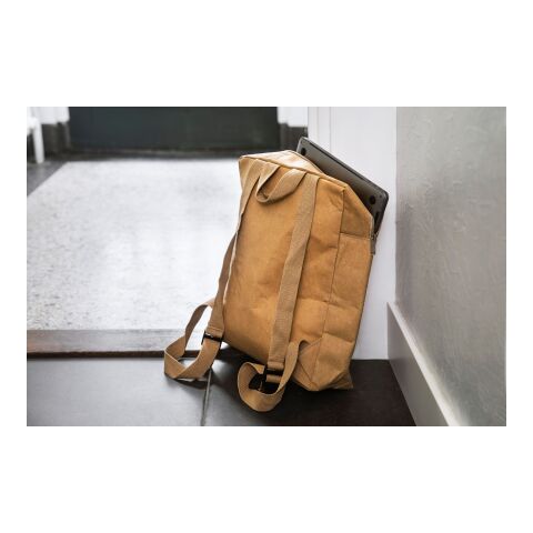 Laminierter Papierrucksack &#039;Buddy&#039; mit Isolierfunktion Braun | ohne Werbeanbringung | Nicht verfügbar | Nicht verfügbar