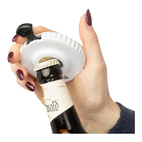 Recycelter mechanischer Würfel aus ABS-Kunststoff Cian weiß/schwarz | ohne Werbeanbringung