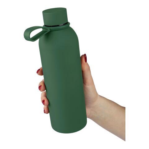 Doppelwandige Trinkflasche aus recyceltem Edelstahl (500 ml) Sena Blau | ohne Werbeanbringung | Nicht verfügbar | Nicht verfügbar