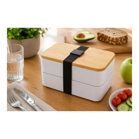 Doppellagige PP-Lunchbox Maxton Weiß