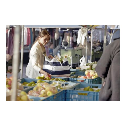 Strandtasche &#039;Nautica&#039; aus Polyester Blau/Weiß | ohne Werbeanbringung | Nicht verfügbar | Nicht verfügbar