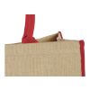 The Large Jute Tragetasche Priority | natur-rot | 1-farbiger Siebdruck | Rückseite | 280 mm x 220 mm