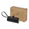 Alnair 10 W 5000 mAh Typ C Powerbank aus recyceltem Kunststoff mit integriertem Klappständer und 2 in 1 Kabel schwarz