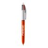 BIC® 4 Colours Fine Kugelschreiber Weiß-orange | 1-farbiger Siebdruck | Upper Part-Gegenüber vom Clip | 22.00 mm x 10.00 mm