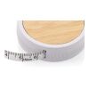 Schneidermaßband aus RCS recyceltem Kunststoff und Bambus weiß-braun | ohne Werbeanbringung | Nicht verfügbar | Nicht verfügbar