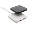 10W Wireless Charger aus RSC Recycled Kunststoff mit Dual-USB weiß | ohne Werbeanbringung | Nicht verfügbar | Nicht verfügbar
