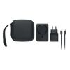 Reise-Set 5000mAh Powerbank schwarz