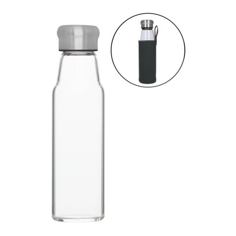 Glasflasche mit Hülle "Life" 0,55 l transparent | ohne Werbeanbringung | Nicht verfügbar | Nicht verfügbar