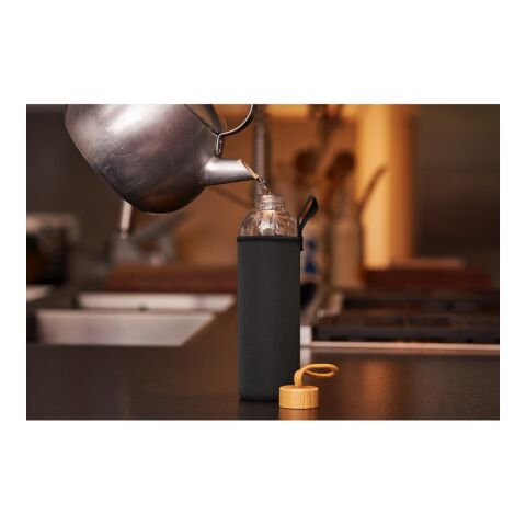 Glasflasche mit Hülle "Bamboo" 1,0 l transparent | ohne Werbeanbringung | Nicht verfügbar | Nicht verfügbar