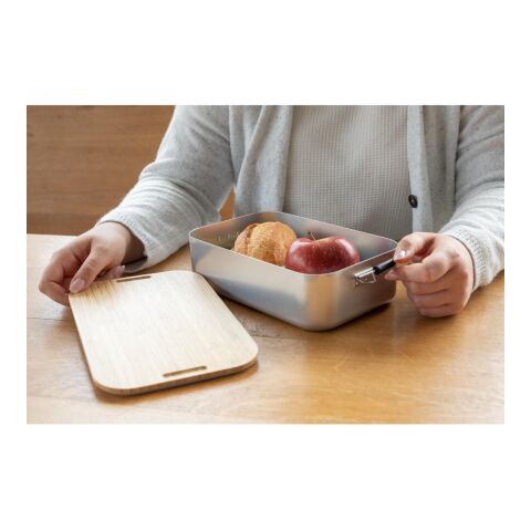 Vorratsdose &quot;Bamboo&quot;, groß silber | ohne Werbeanbringung | Nicht verfügbar | Nicht verfügbar