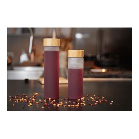 Glasflasche "Frosted" 0,55 l grau | ohne Werbeanbringung | Nicht verfügbar | Nicht verfügbar