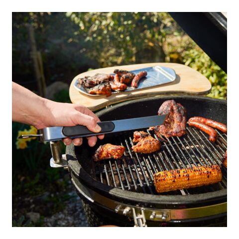 Grillzange &quot;Opener&quot; mit Kapselheber, 35 cm grau | ohne Werbeanbringung | Nicht verfügbar | Nicht verfügbar