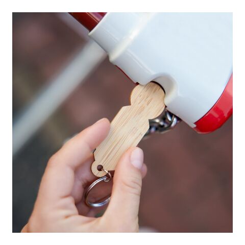 Einkaufswagenlöser "Bamboo" natur | ohne Werbeanbringung | Nicht verfügbar | Nicht verfügbar