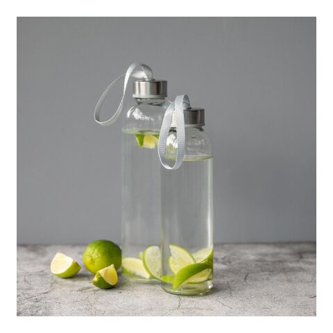 Glasflasche mit Hülle "Pure", 0,5l transparent | ohne Werbeanbringung | Nicht verfügbar | Nicht verfügbar