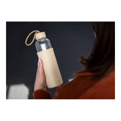 Glasflasche mit Hülle "Natural", 0,7l transparent | ohne Werbeanbringung | Nicht verfügbar | Nicht verfügbar