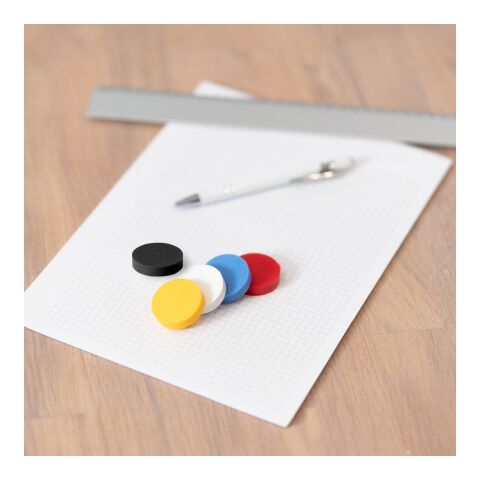 Radiergummi "Rund" standard gelb | 1-farbiger Siebdruck | Vorderseite mittig | Ø 30 mm