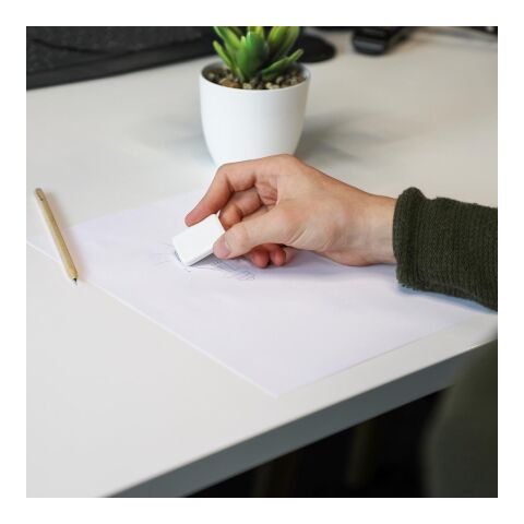 Radiergummi &quot;Rechteck&quot; rot | 1-farbiger Tampondruck | mittig auf Vorderseite | 30 mm x 22 mm