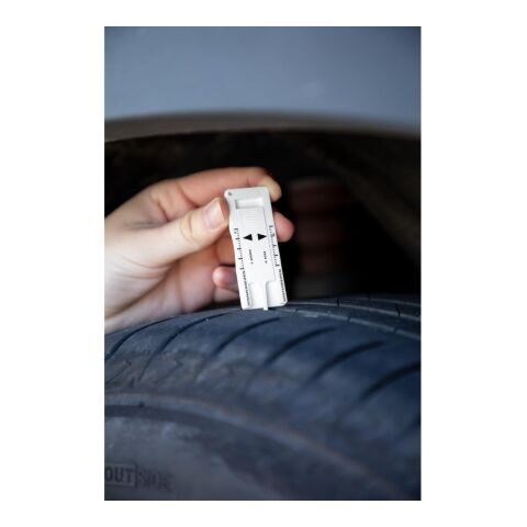 Schlüsselanhänger &quot;Reifenprofilmesser&quot; weiß | ohne Werbeanbringung | Nicht verfügbar | Nicht verfügbar