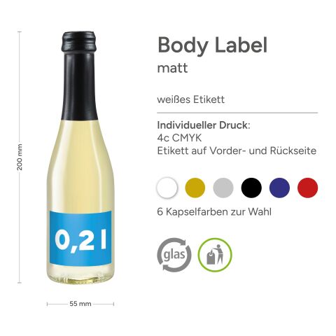 0,2 l Secco Frizzante (Glas) - Body Label ohne Werbeanbringung