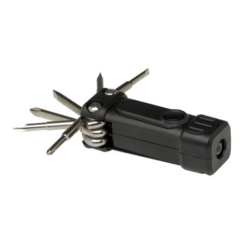 Octo 8-in-1 Schraubenzieher-Set aus recyceltem RCS Kunststoff mit Taschenlampe Standard | Schwarz | ohne Werbeanbringung | Nicht verfügbar | Nicht verfügbar