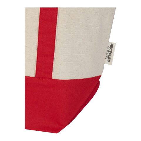 Sam 320 g/m² Tragetasche aus GRS recycelter Baumwolle Standard | rot-natur | ohne Werbeanbringung | Nicht verfügbar | Nicht verfügbar | Nicht verfügbar