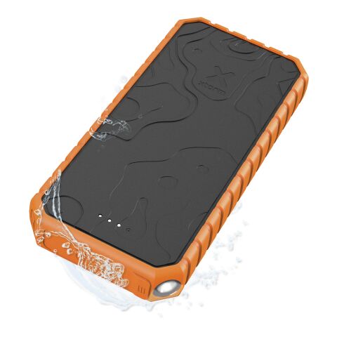 Xtorm XR202 Xtreme 35 W 20.000 mAh QC3.0 wasserdichte, robuste Powerbank mit Taschenlampe schwarz-orange | ohne Werbeanbringung