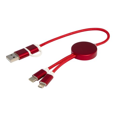 Alasia 30 cm 5-in-1 Kabel aus recyceltem Kunststoff für Datenübertragung und 27W Schnellladung Standard | rot | ohne Werbeanbringung | Nicht verfügbar | Nicht verfügbar