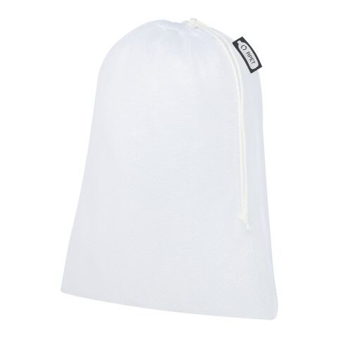 3er-Set recycelter Polyester-Zuziehbeutel weiß | Sublimation | All-over 3. Tasche | 150 mm x 420 mm