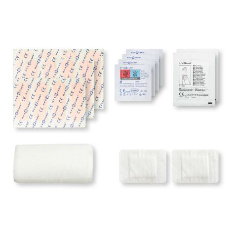 mykit, first aid, kit rot | 1-farbiger Digitaler Aufkleber | Vorderseite | 90 mm x 127 mm