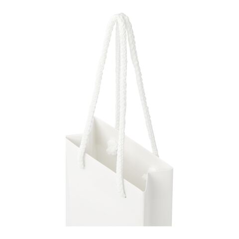Handgefertigte 170 g/m² Integra-Papiertüte mit Kordelgriffen – klein weiss | ohne Werbeanbringung | Nicht verfügbar | Nicht verfügbar