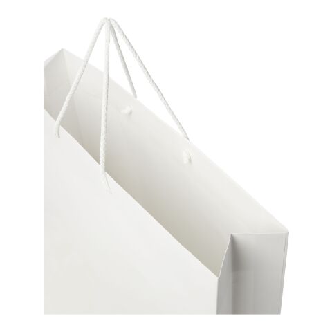 Handgefertigte 170 g/m² Integra-Papiertüte mit Kordelgriffen – XXL weiß | ohne Werbeanbringung | Nicht verfügbar | Nicht verfügbar