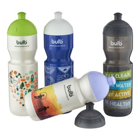 Bulb Flasche B1 500 ml Mittelblau | 1-farbiger Siebdruck | Ziehverschluss | Mittelblau