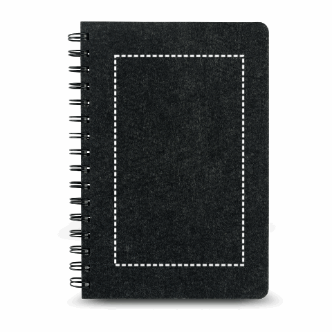 MISHIMA. A5-Ringbuch mit flexiblem Einband aus recyceltem Filz (100% rPET) mit linierten Seiten Dunkelgrau | ohne Werbeanbringung | Nicht verfügbar | Nicht verfügbar | Nicht verfügbar